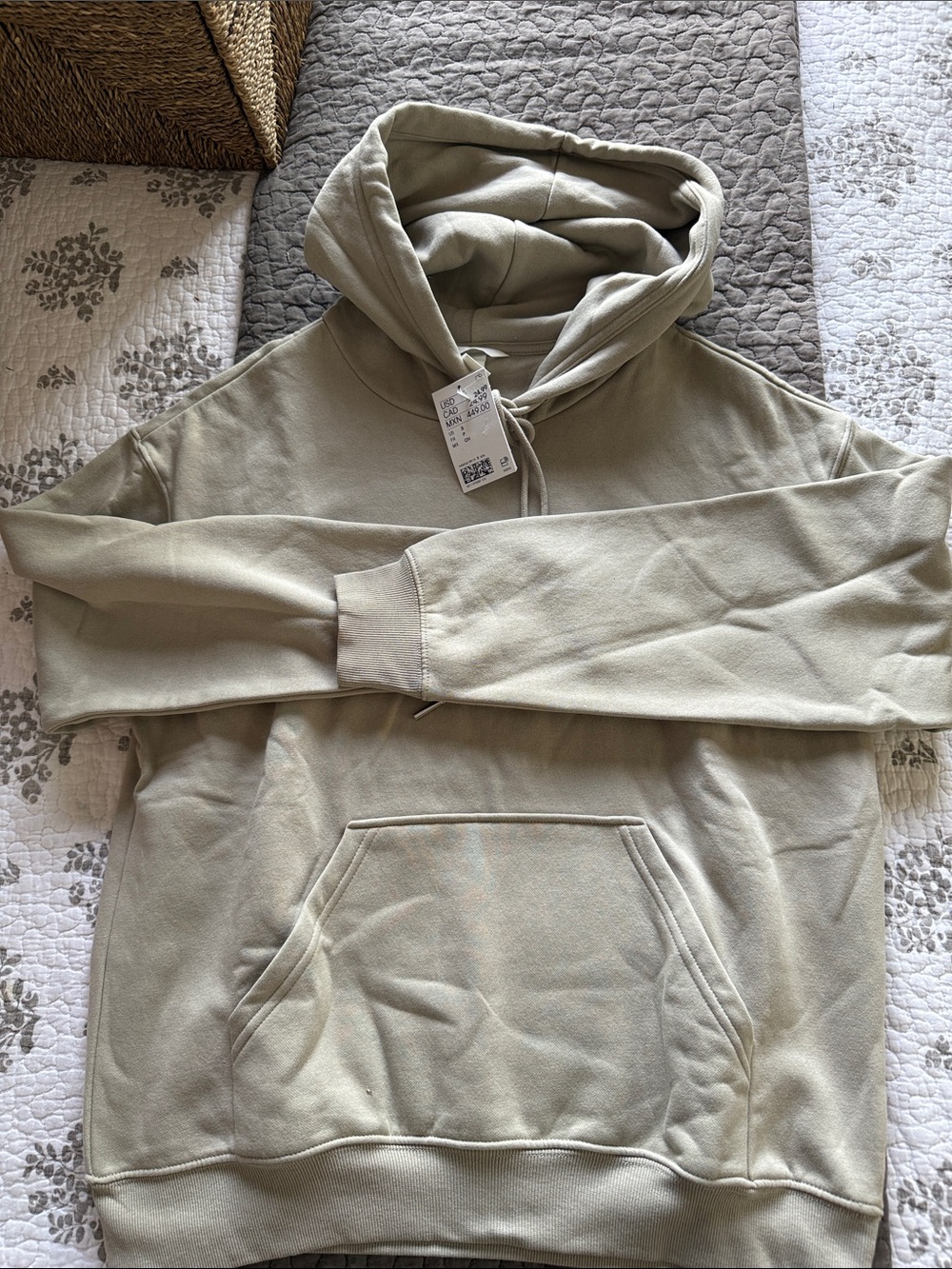 H&M Tan Pullover Hoodie with Kangaroo Pocket